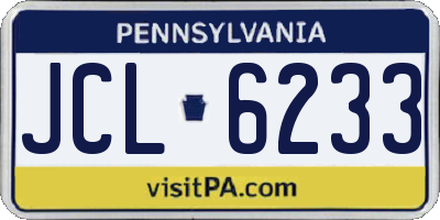 PA license plate JCL6233