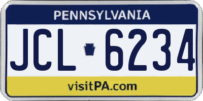 PA license plate JCL6234