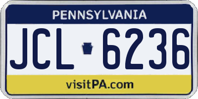 PA license plate JCL6236