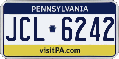 PA license plate JCL6242