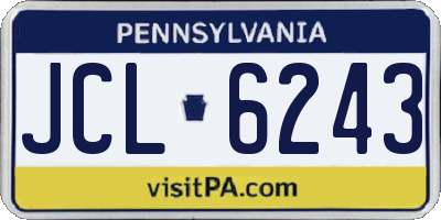 PA license plate JCL6243