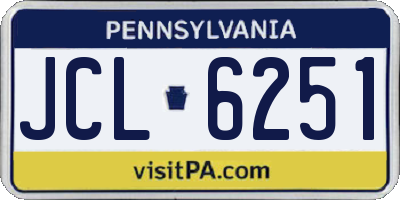 PA license plate JCL6251