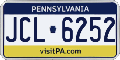 PA license plate JCL6252