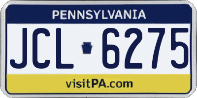 PA license plate JCL6275