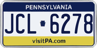 PA license plate JCL6278