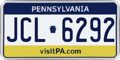 PA license plate JCL6292