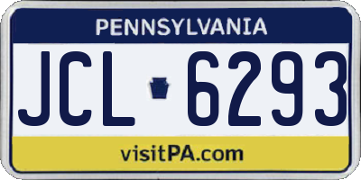 PA license plate JCL6293