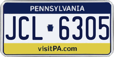 PA license plate JCL6305