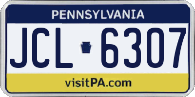 PA license plate JCL6307