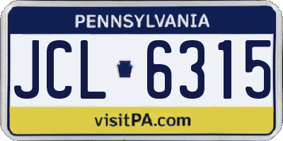 PA license plate JCL6315