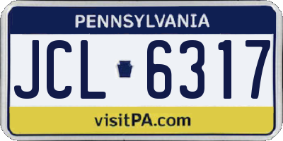 PA license plate JCL6317