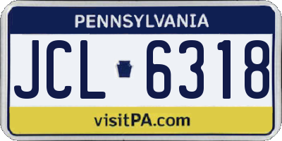 PA license plate JCL6318