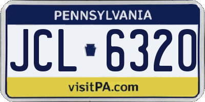 PA license plate JCL6320
