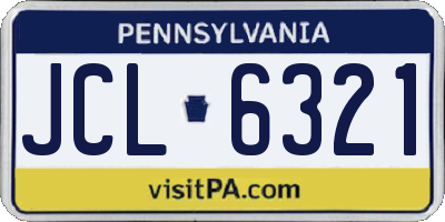 PA license plate JCL6321