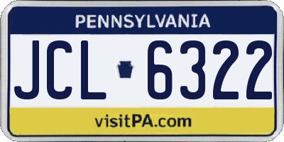 PA license plate JCL6322