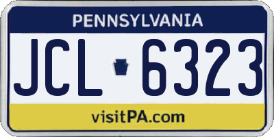 PA license plate JCL6323