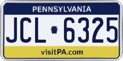 PA license plate JCL6325