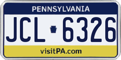 PA license plate JCL6326