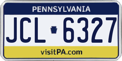 PA license plate JCL6327