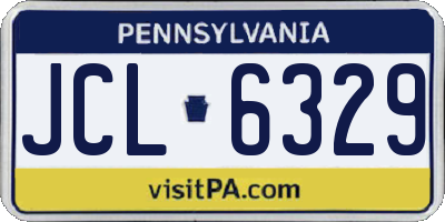PA license plate JCL6329