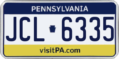 PA license plate JCL6335