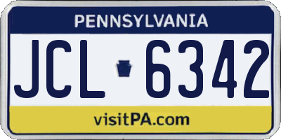 PA license plate JCL6342
