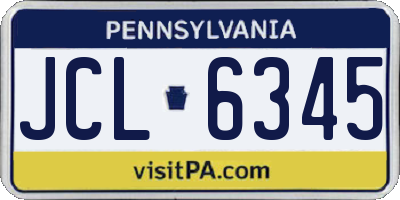 PA license plate JCL6345