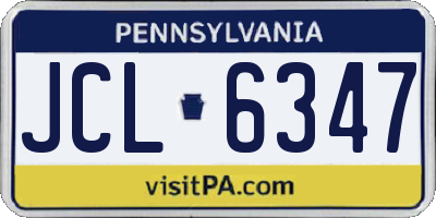 PA license plate JCL6347
