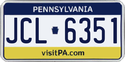 PA license plate JCL6351
