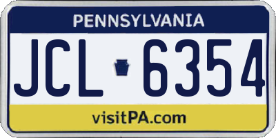 PA license plate JCL6354