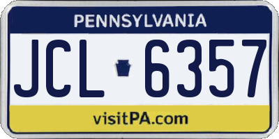 PA license plate JCL6357