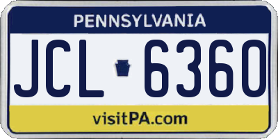PA license plate JCL6360