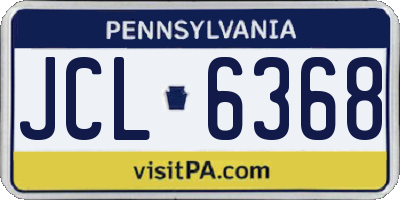 PA license plate JCL6368