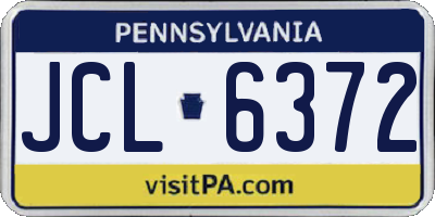 PA license plate JCL6372