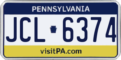 PA license plate JCL6374