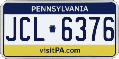 PA license plate JCL6376