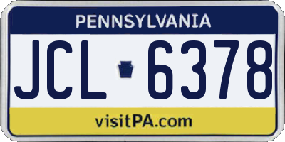 PA license plate JCL6378