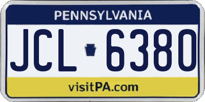 PA license plate JCL6380