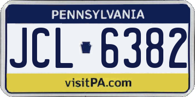 PA license plate JCL6382