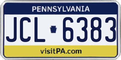 PA license plate JCL6383