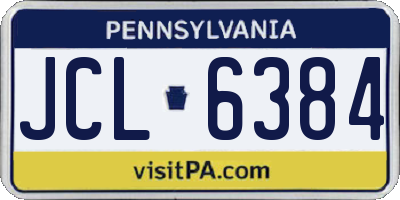 PA license plate JCL6384