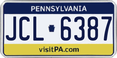 PA license plate JCL6387