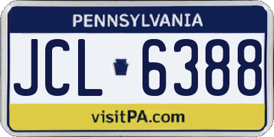 PA license plate JCL6388