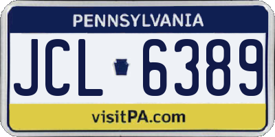 PA license plate JCL6389