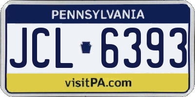 PA license plate JCL6393