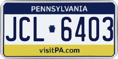 PA license plate JCL6403