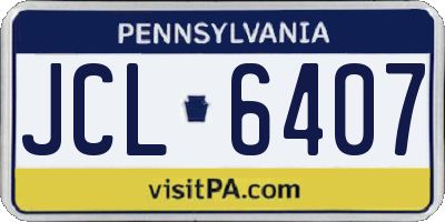 PA license plate JCL6407