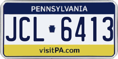 PA license plate JCL6413