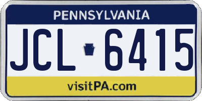 PA license plate JCL6415