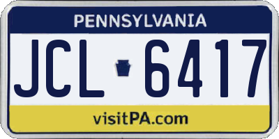 PA license plate JCL6417